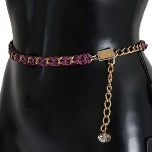 Dolce & Gabbana purple leather/crystal belt